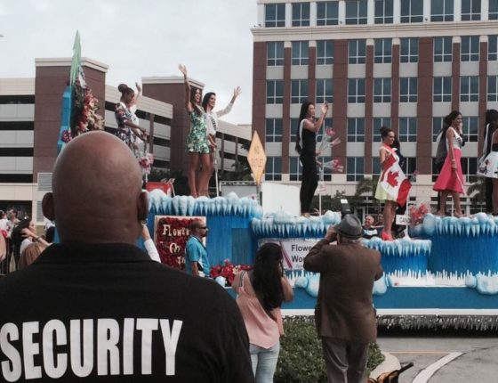 Event security monitoring a parade